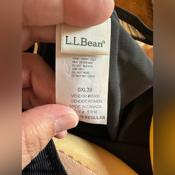 LL BEAN Tankini Skort Set 3pc Size 16 Black Ribbed UPF 50+ Lycra Sunblocking - Picture 7 of 10